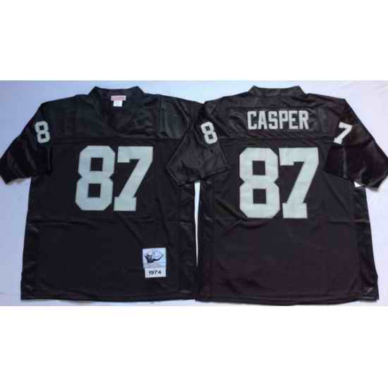 Men Las Vegas Raiders 87 Dave Casper Black M&N Throwback Jersey